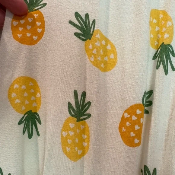 Silkberry Baby Bamboo Sleeveless Ruffle Pineapple Print Romper - Picture 5 of 6